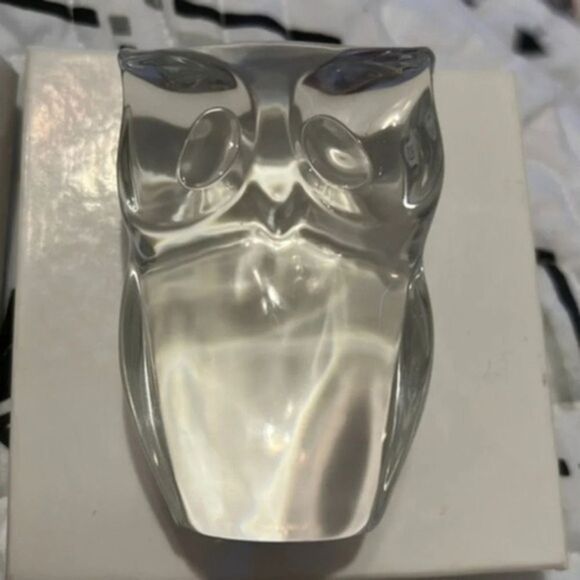 Stolzle Kristall Austria Lead Crystal Owl Paperweight Art Glass 3" - Picture 1 of 4
